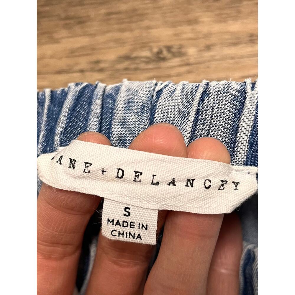 Jane + Delancey Lyocell Chambray Wide Leg Pants Pull On S Coastal Lightweight - Picture 4 of 10